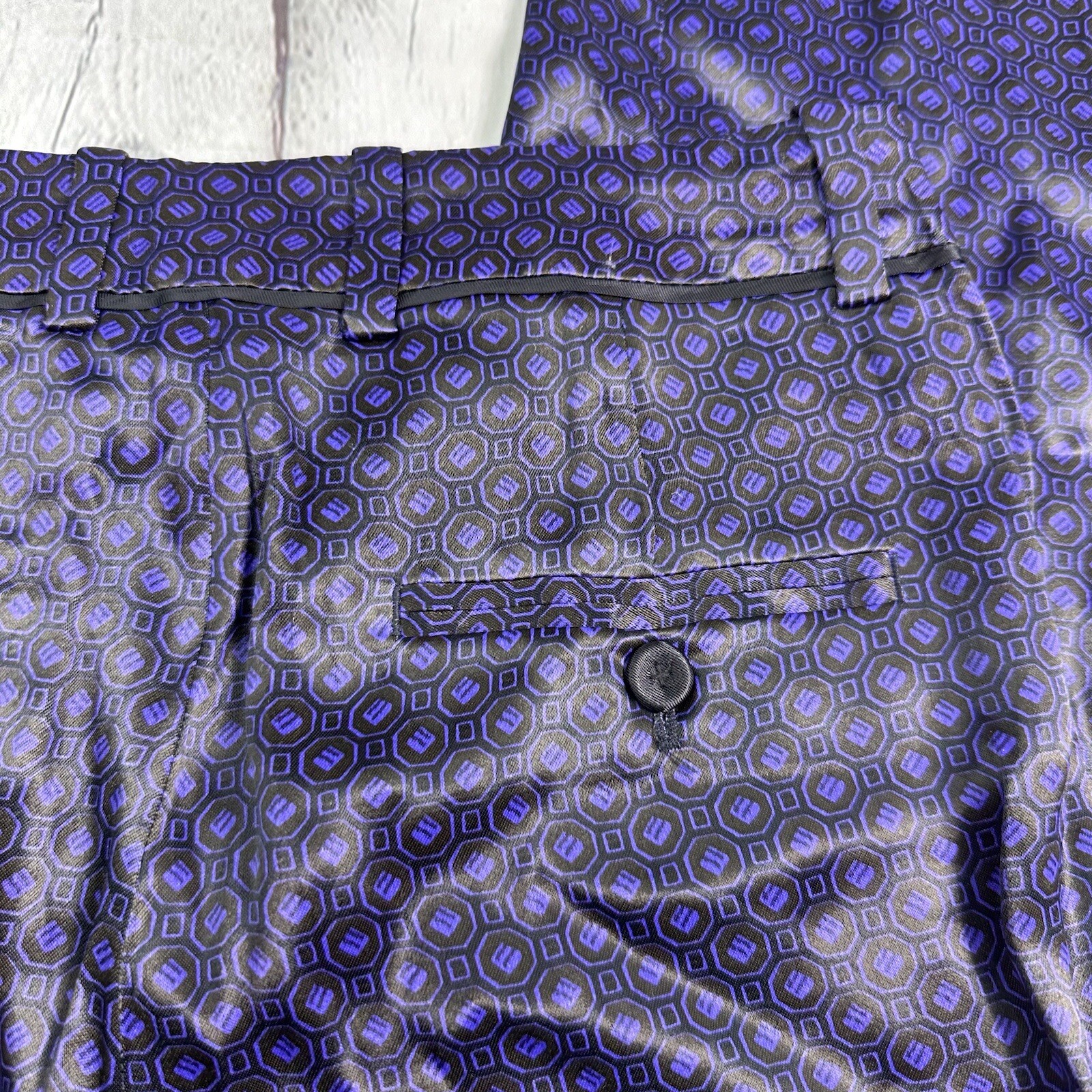 Massimo Dutti Pants in Geometry Pattern Satin Pur… - image 6