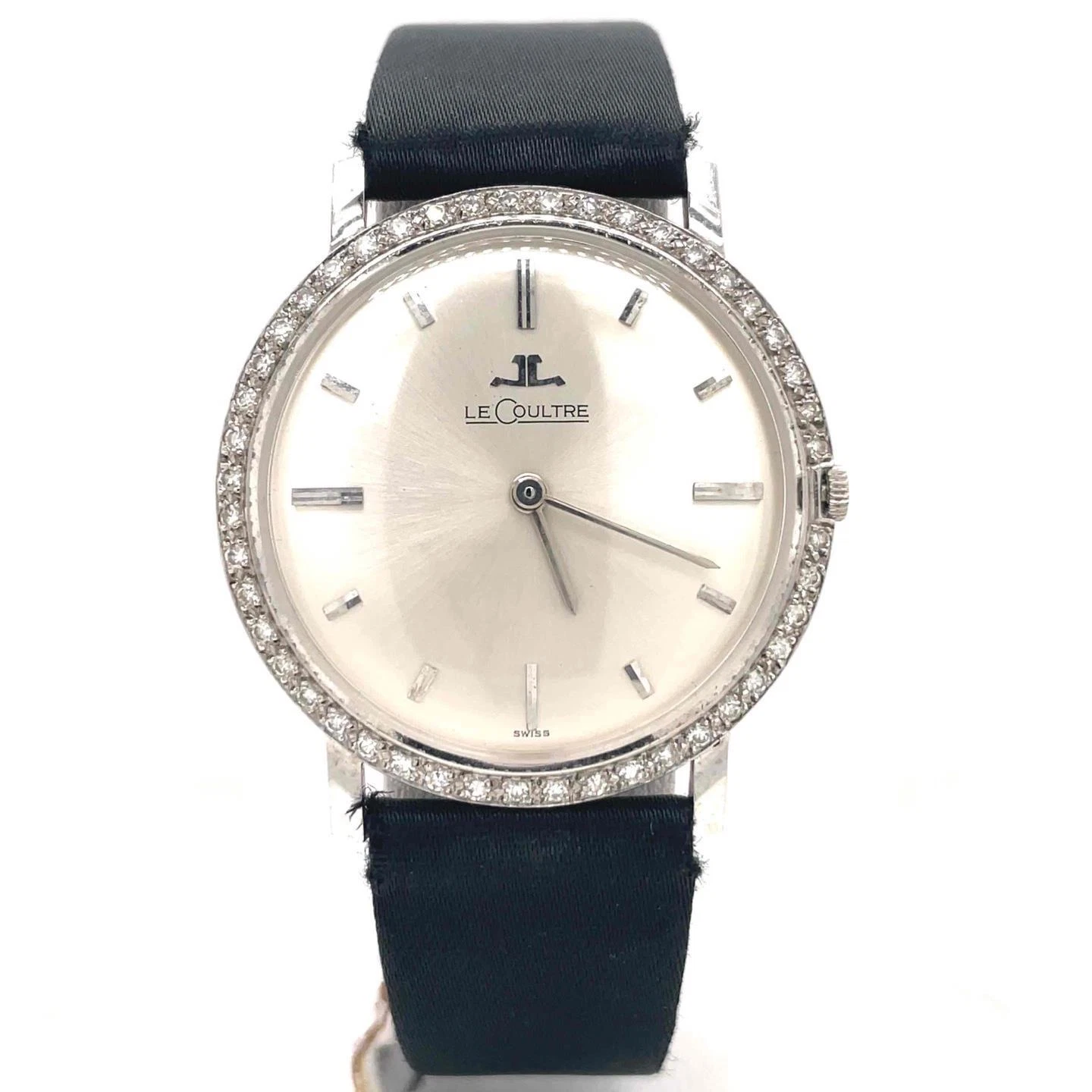Jaeger LeCoultre — Jaeger-LeCoultre Vintage Manual Hand Wind 33mm 14k WhiteGold Silver Dial Ladies