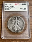 1921 S Walking Liberty Silver Half Dollar