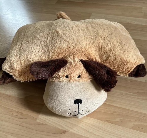 2010 PILLOW PETS Pet Medium 20” Tan Brown Soft Plush Stuffed Animal Puppy EUC!
