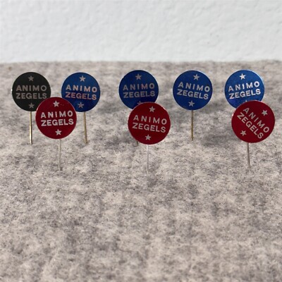 Lot of 8 Animo Zegels Dutch VTG Stick Pin Badge Pins #48873