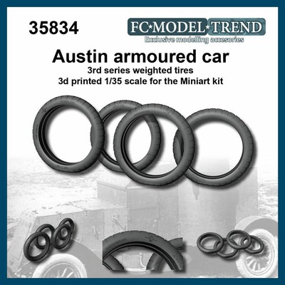 FC Model Trend 1/35 Austin Armoured Car Weighted Tyres for MiniArt kits