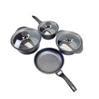 MADE IN KOREA Nonstick Pots and Pans Induction Marble Coating Cookware Set