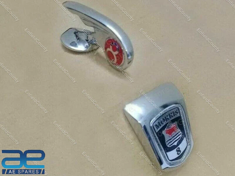 Emblema Badge Cromato Per Radiatore E Cofano Per Morris 8 Otto Auto GEC - Immagine 2 di 3