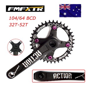 104/64BCD Crankset 170mm MTB Cycling Crank Narrow Wide 32-42T Single Chainring