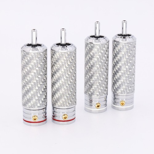 Carbon fiber HIFI RCA Plug Hiend Rhodiumplated RCA Connector for Diy
