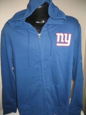 New York Giants Football Sweatshirt Cotton Mens Full Zip Jacket Hooded NFL NWT