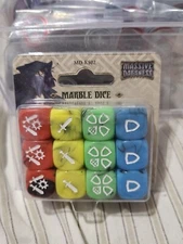 Massive Darkness 12 Marble Dice Set Kickstarter Exclusive Blue/Green/Yellow/Red