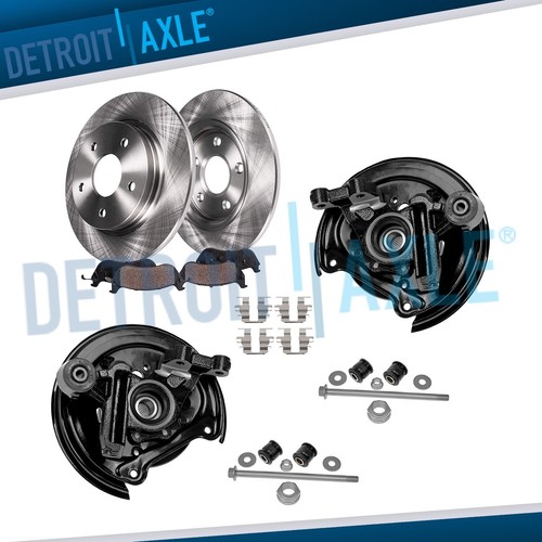 Rear Steering Knuckles Hub Bearings Disc Rotors Brake Pads for Subaru