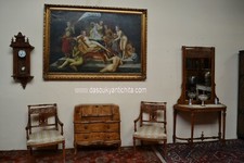 Antica console con specchiera e coppia di poltrone stile Luigi XVI