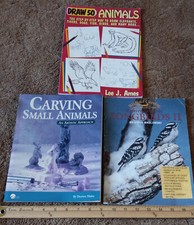 Lot of 3 Carving/Drawing Books - Used