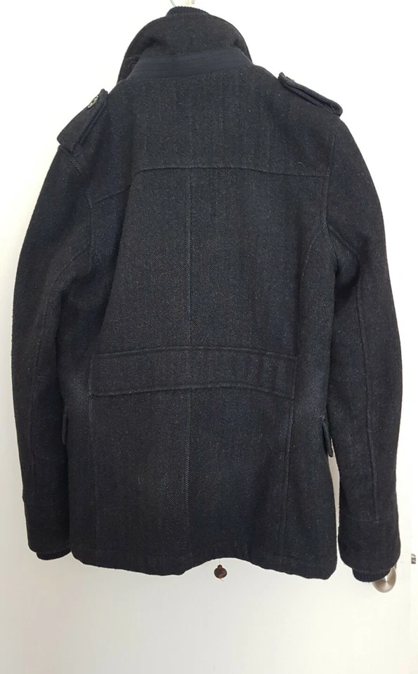 Casaco masculino Next autêntico personalizado gola funil pavão carvão tamanho P - Imagem 2 de 4