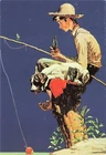 Coca Cola Ad Boy Dog VTG Continental Norman Rockwell Art Postcard Unposted