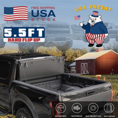 FRP Low Profile Flip Up Tonneau Cover For 2015-2026 Ford F-150 5.5FT Hard Cover