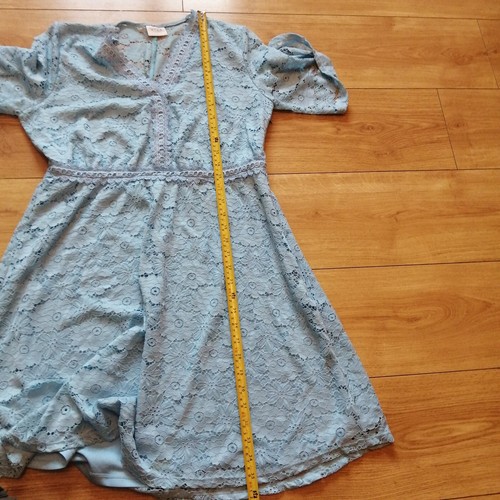Vila Dress Womens UK Size 40 Floral Pattern Lined Short Sleeve Light Green - Picture 12 of 13