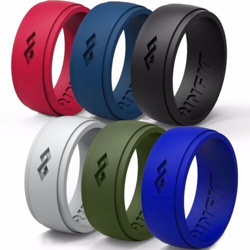 BONDWELL Size Silicone Wedding Ring for Men (Space Gray)