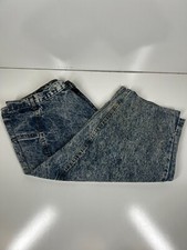 Vintage Chic Modified Jean Shorts Acid Wash Mom Jeans Womens SZ 38x14.5