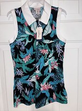 NWT Tommy Bahama Golf Sleeveless 1/4 Zip Top - Floral - Womens XS