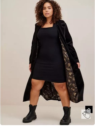 Torrid Übergröße 5 neu Harry Potter schwarz Samt himmlisch zwei Knöpfe Mantel neu ohne Etikett - Bild 2 von 8