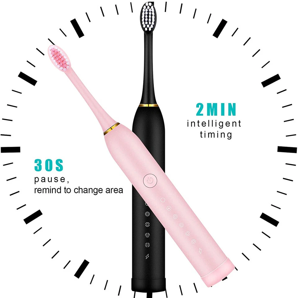 Cepillo de dientes eléctrico sónico recargable 6 modos con cabezales de cepillo limpieza precisa Foto 2 de 4