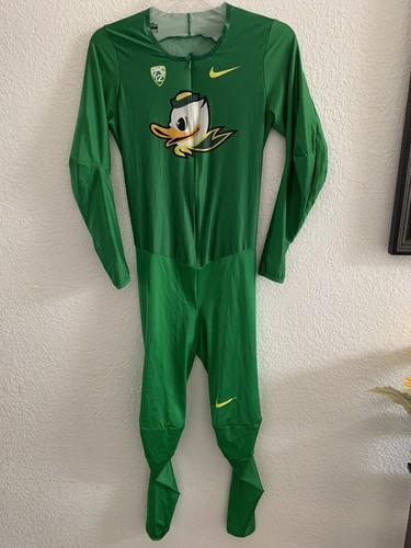 NEW M NIKE PRO ELITE OREGON DUCKS TEAM ISSUED RUNNING TRACK FULL BODY SPEEDSUIT - 第 1/9 張圖片