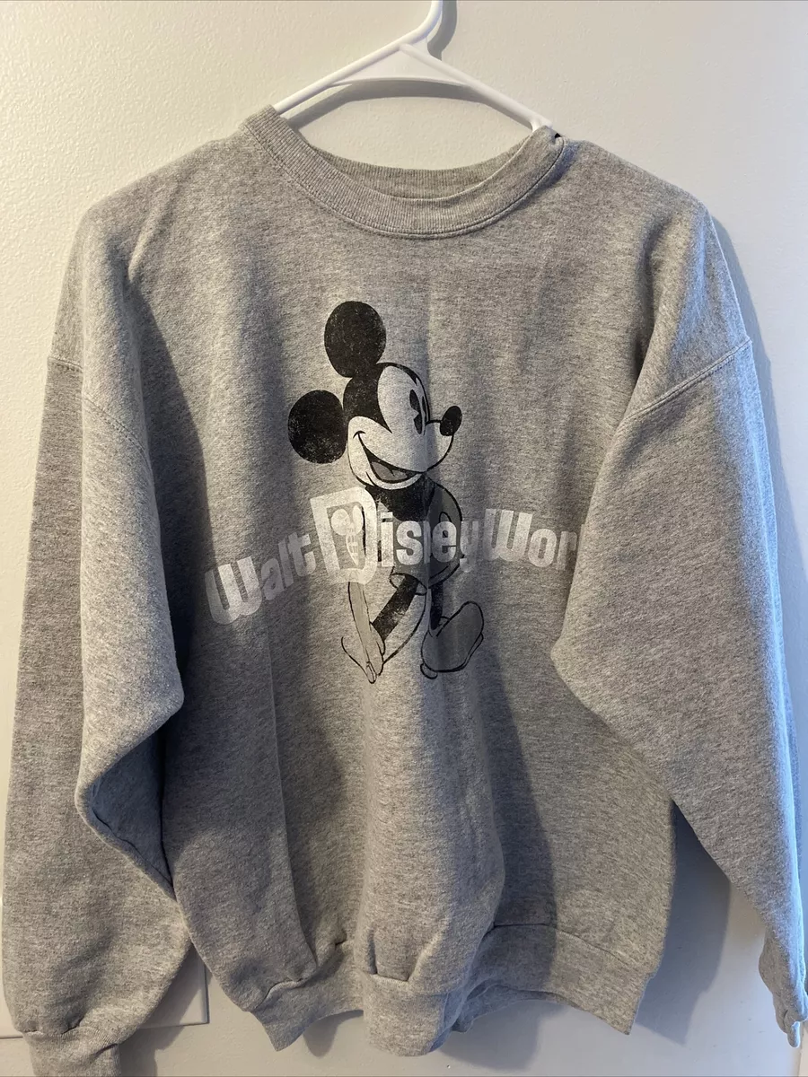 Vintage WALT DISNEY WORLD Crew Neck Sweatshirt Gray Size S