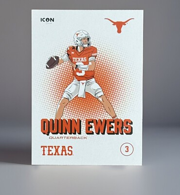 Quinn Ewers - 2023 Onit Athlete Icon Series Rookie # 3 -  Texas Longhorns  