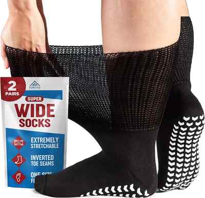 SUPER WIDE NON-SKID GRIP BARIATRIC SOCKS FOR