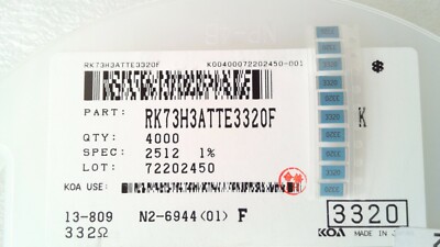 50 x Dickflimwiderstand - 332 Ohm - 1 W - 1% - 2512 - NEU