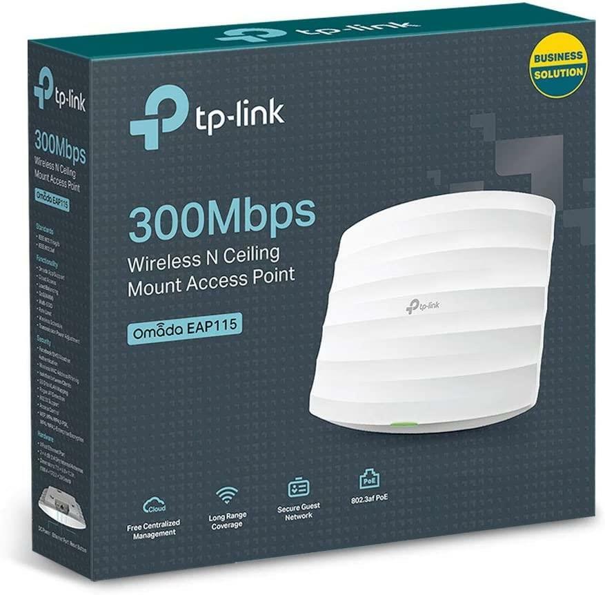 TPLink EAP115 N300 Wireless Ceiling Mount Access Point Support PoE