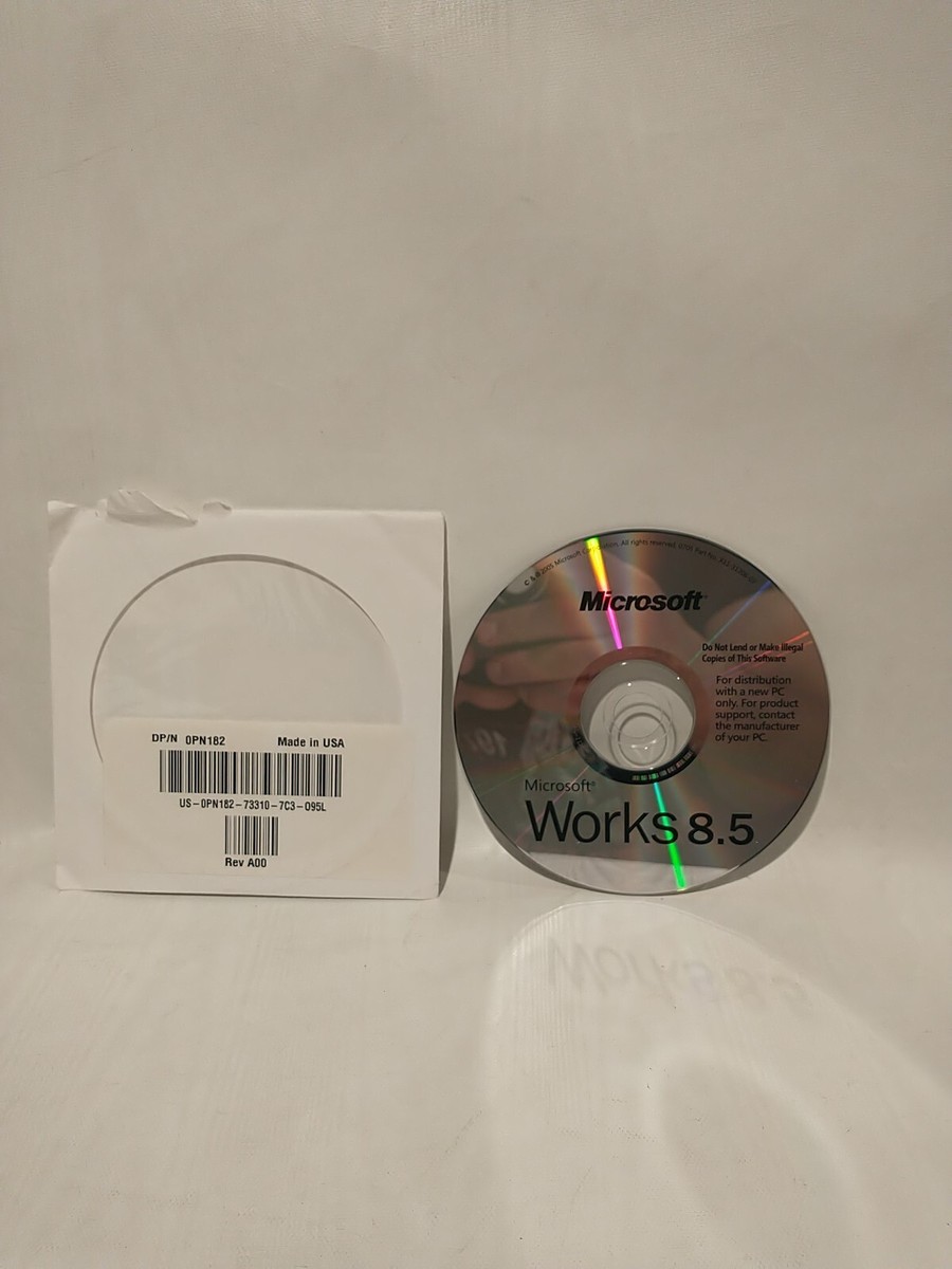 Disc Microsoft Works 8.5 PC CD ROM 2005 Microsoft Corporation | eBay