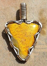  Handmade Yellow quartz in Sterling Silver & GF Wire PENDANT (19 cts.)