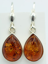 Noble Amber Earrings 925 Silver Genuine Amber From Lithuania Top Quality