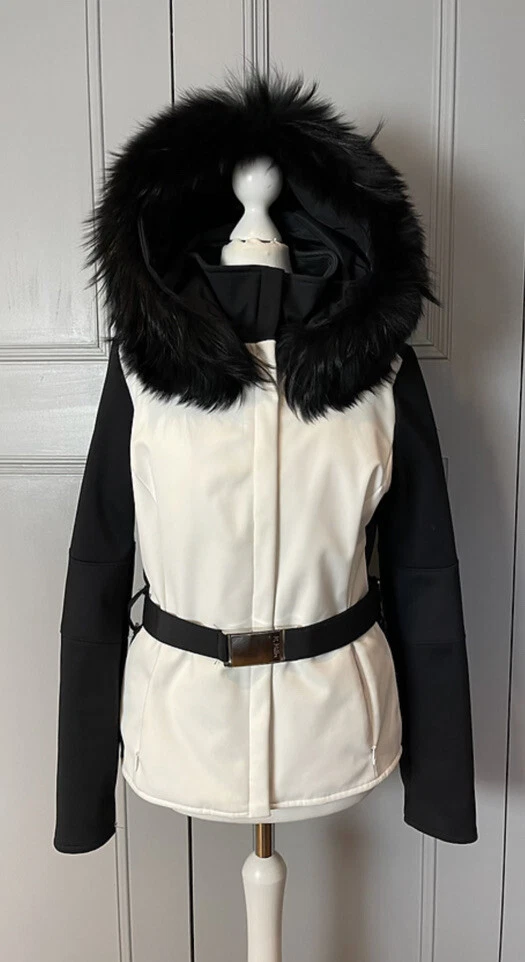 M Miller womens Designer ski jacket with fur hood. Small. Uk8 12