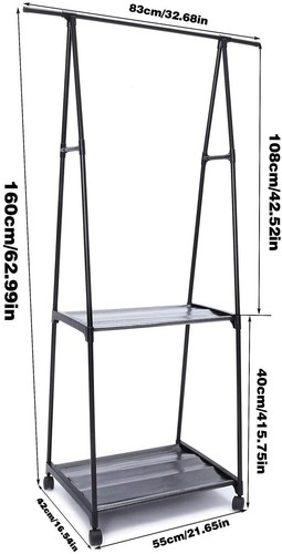 Bag Shoe Clothes Storage Rack Garment Rail Stand Wardrobe Organiser Hanger Shelf - Picture 4 of 14