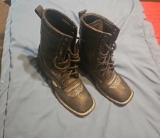 Roper Rodeo Gold Black Western Leather Boots Unisex size 10