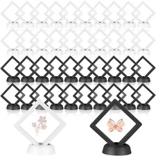 60 Pcs 3D Floating Display Case 2.3X2.3 Inches Challenge Coin Frame Stand Holder