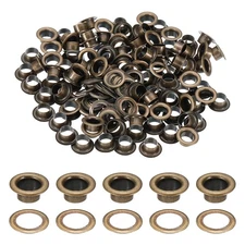 100 Sets Grommets Eyelets, 4.5mm Brass Self Backing Eyelets, Bronze