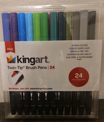 Twin Tip Brush Pens 24 Pack Art Markers Drawing Coloring Calligraphy Sketching