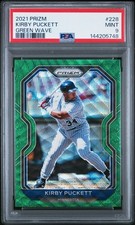 2021 Panini Prizm Kirby Puckett Green Wave PSA 9 Minnesota Twins