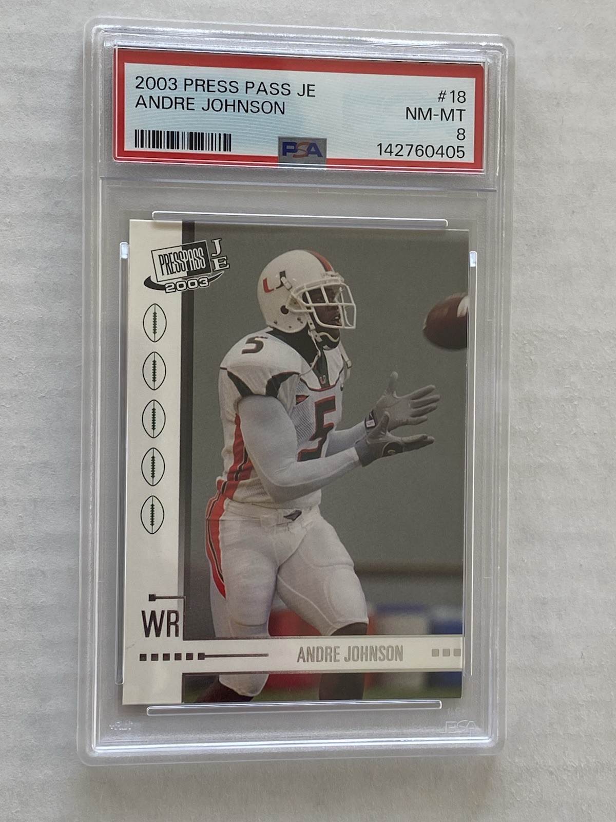 Andre Johnson Press Pass JE #18 Base
