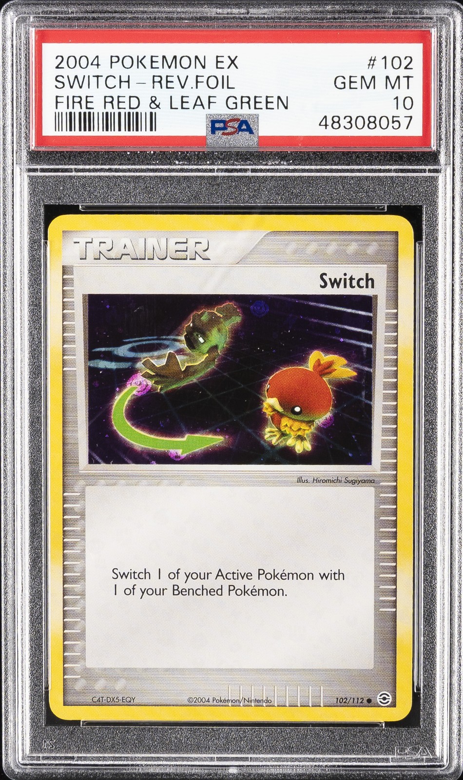 2004 POKEMON EX FIRE RED & LEAF GREEN #102 SWITCH-REVERSE FOIL PSA 10
