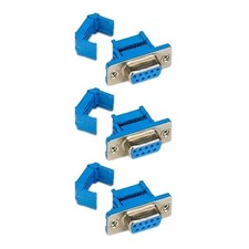 3x DB9 D-SUB 9 Pin Serial Female Assembly IDC Solderless Connector Metal Shell