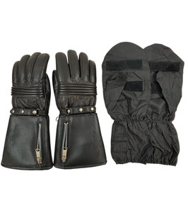 Harley Davidson Gauntlet Leather Gloves Mens Size Small Black With Rain Mittens