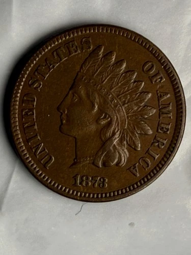 1873 Indian Head Cent Open 3 - high VERY GOOD, Clean Clear Nice Brown Tone Shiny