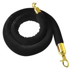 Sleek 5-Foot Black Velvet Rope with Gold Accents - Essential for Crowd Control