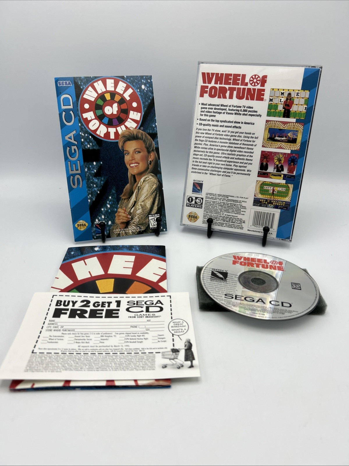 Wheel of Fortune (Sega CD, 1994) CIB Complete w/ Manual, Poster, Insert, & Foam