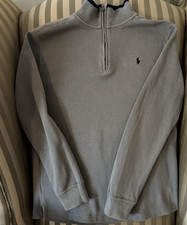 Polo Ralph Lauren Boys Sz XL 18-20 Pullover Sweater 1/4 Zip cotton gray