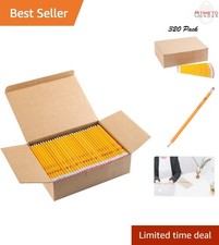 Wood-Cased HB Pencils Bulk Pack 320 Yellow Pre-sharpened Classroom Use