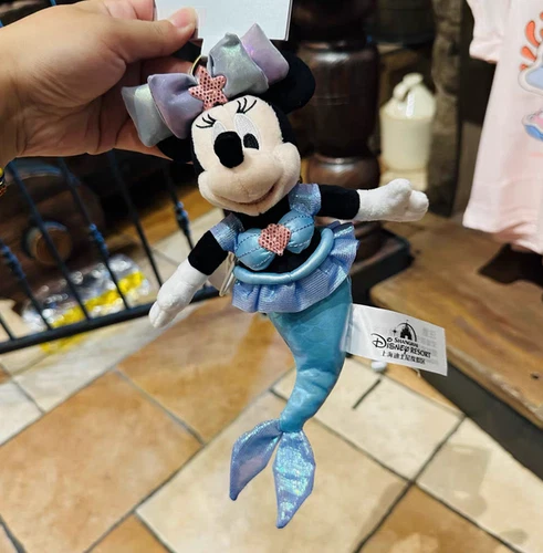 Authentic Shanghai Disney Pirate Minnie Mermaid Cute Plush Keychain
